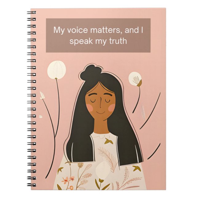 Caderno Espiral Minha Voz Importa E Eu Falo Minha Verdade (Frente)