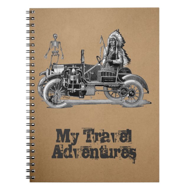 Caderno Espiral Minhas aventuras do viagem (Frente)