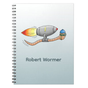 Caderno Espiral Minhoca Foguete