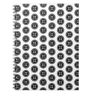 Caderno Espiral Miniárea de transferência de botão preto