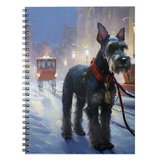 Caderno Espiral Miniatura Schnauzer Fesason de Natal (Frente)