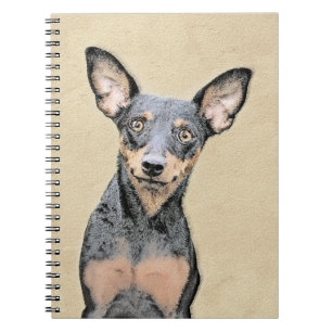 Caderno Espiral Miniature Pinscher Painting Cute Original Dog Art