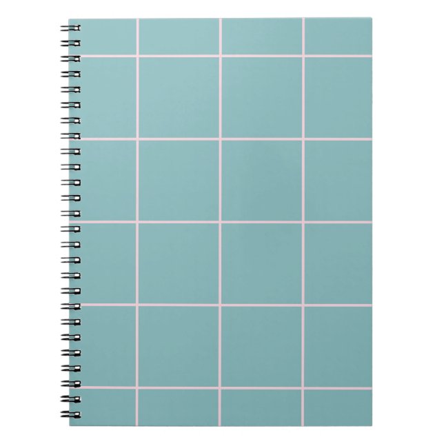 Caderno Espiral Minimal Color Grid Check Pattern (Frente)