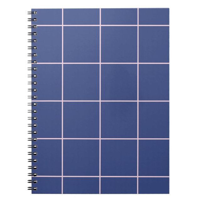 Caderno Espiral Minimal Color Grid Check Pattern (Frente)