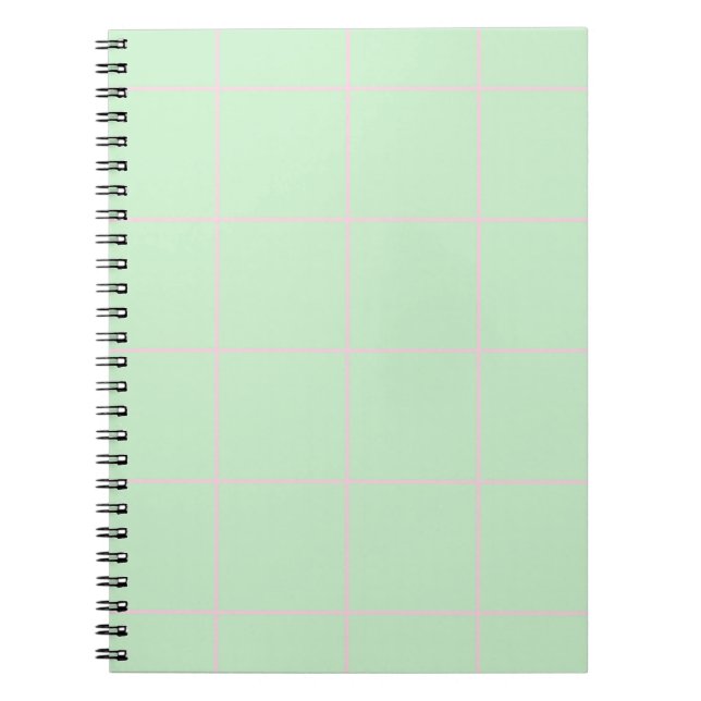 Caderno Espiral Minimal Color Grid Check Pattern (Frente)