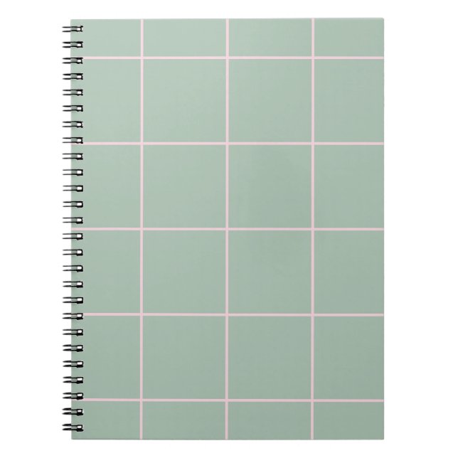 Caderno Espiral Minimal Color Grid Check Pattern (Frente)