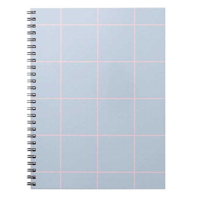 Caderno Espiral Minimal Color Grid Check Pattern (Frente)