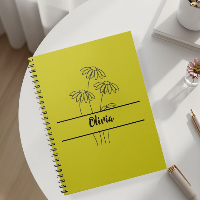 Caderno Espiral Minimal daisies notebook for girls (Criador carregado)