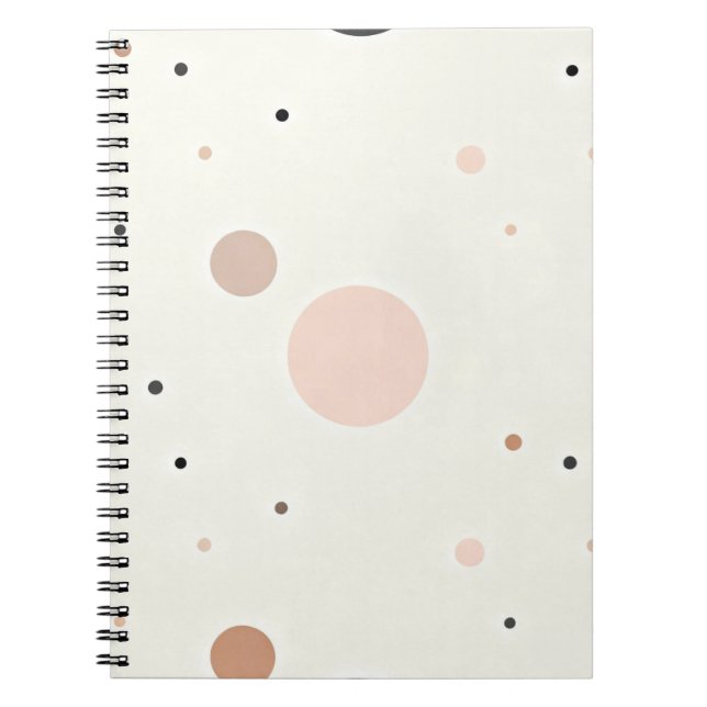 Caderno Espiral Minimal Winter Dot Pattern, Soft Cozy Neutrals (Frente)