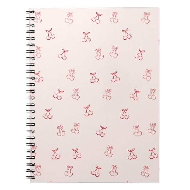 Caderno Espiral Minimalismo de Contorno de Cereja (Frente)