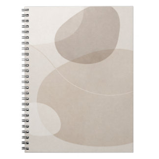 Caderno Espiral Minimalist Beige Abstract