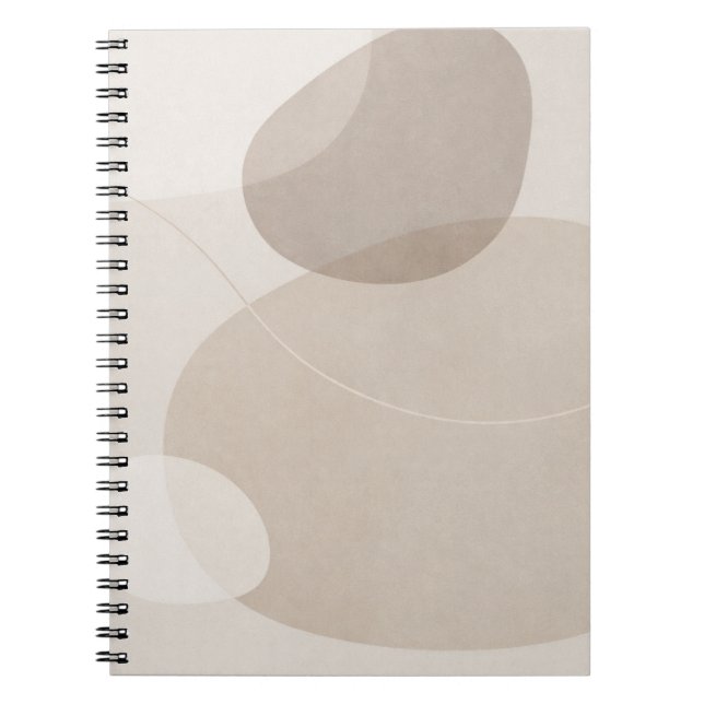 Caderno Espiral Minimalist Beige Abstract (Frente)