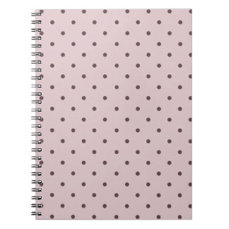 Caderno Espiral Minimalist Cute Soft Light Pink Brown Polka Dots