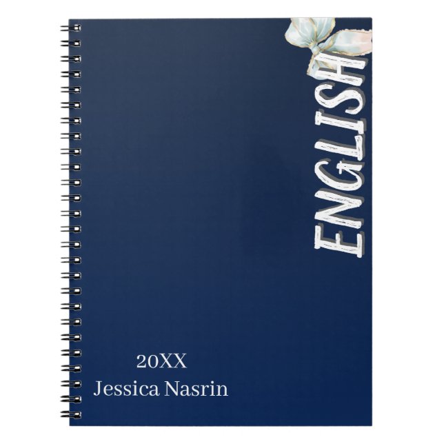 Caderno Espiral Minimalist Lilac Vertical Text School Subject (Frente)