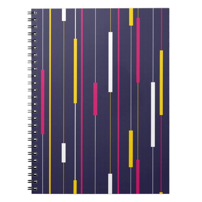 Caderno Espiral Minimalist Modern Stripes Spiral Notebook (Frente)