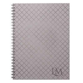 Caderno Espiral Minimalist Monogram Gold & Gray Taupe 