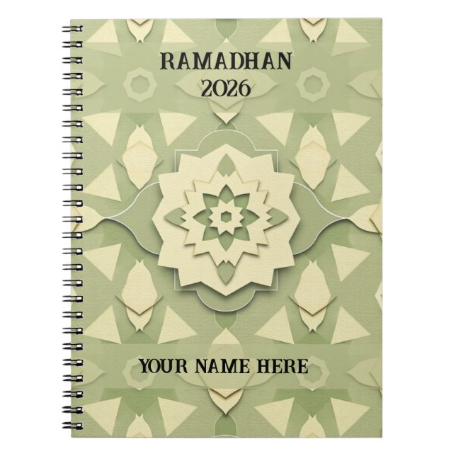 Caderno Espiral Minimalist Sage Ramadan (Frente)