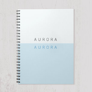 Caderno Espiral Minimalista Azul de Duas Cores
