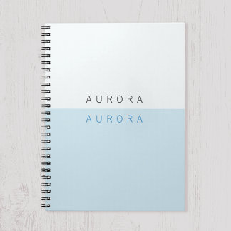 Caderno Espiral Minimalista Azul de Duas Cores