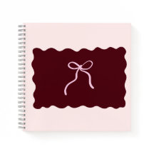 Caderno Espiral Minimalista com Laço Burgundy