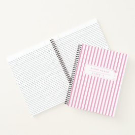Caderno espiral minimalista cor-de-rosa para crian