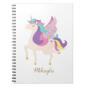 Caderno Espiral Minimalista de Unicórnio Cute Personalizado