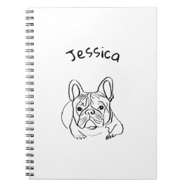 Caderno Espiral Minimalista do Bulldog na moda