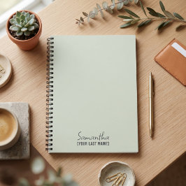 Caderno Espiral Minimalista Feminina | Poeira Salvia