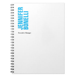 Caderno Espiral Minimalista moderno profissional ousado azul branc