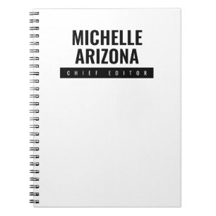 Caderno Espiral Minimalista Moderno Profissional Preto e Branco