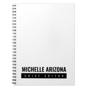 Caderno Espiral Minimalista Moderno Profissional Preto e Branco