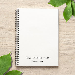 Caderno Espiral Minimalista Preto Branco Simples