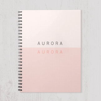 Caderno Espiral Minimalista Rosa Duas-Tons