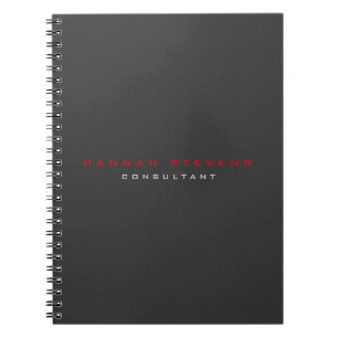 Caderno Espiral Mínimo Black Red Professional