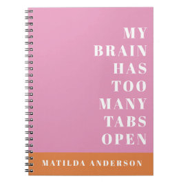 Caderno Espiral Mínimo moderno notebook para tipografia laranja e