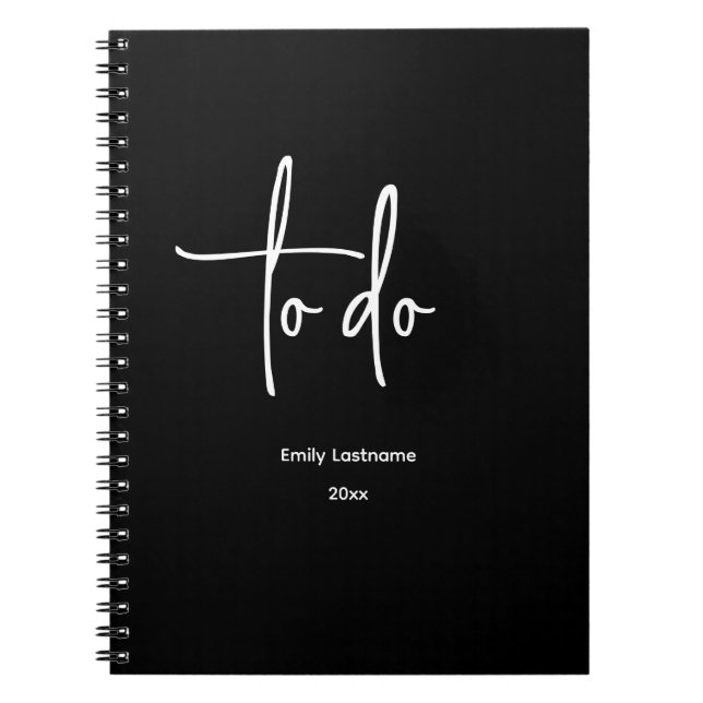 Caderno Espiral Mínimo Moderno Personalizado Para Fazer Notebook (Frente)