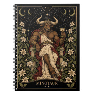 Caderno Espiral Minotauro, Arte do Tarot Starlit