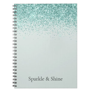 Caderno Espiral Mint Glitter Sparkle