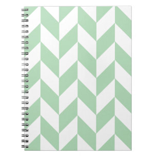 Caderno Espiral Mint Green Herringbone Pattern