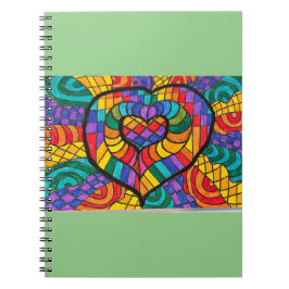 Caderno Espiral Mint green notebook com multicoloração