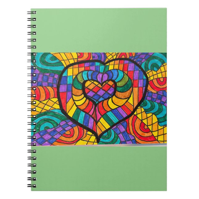 Caderno Espiral Mint green notebook com multicoloração (Frente)