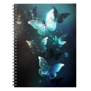 Caderno Espiral Mint Night Butterflies