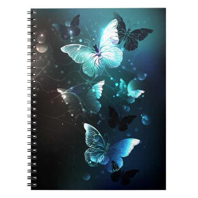 Caderno Espiral Mint Night Butterflies (Frente)