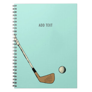 Caderno Espiral Mint Personalizado Moderno Golf De Vintagem