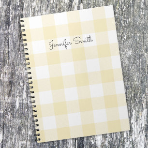 Caderno Espiral Minúsculo Pastel Lemon e Gingham Branco