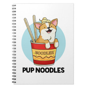 Caderno Espiral Miojo Cachorrinho Piada Miojo Copo Pun