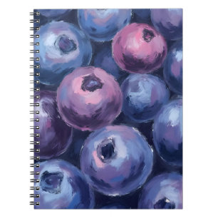 Caderno Espiral Miramares Mirtilos Pintura de Frutas