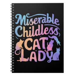 Caderno Espiral Miserável Mulher Sem Filhos e com Gatos