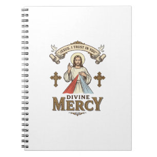 Caderno Espiral Misericórdia Divina Jesus Gravura Vintage Camiseta