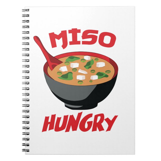 Caderno Espiral Miso Hungry Funny Comida Kawaii (Frente)